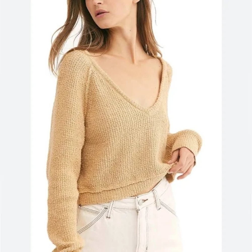 Free People High Low V-Neck Sweater size XL